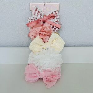 Newborn / 0-6 Month Headbands Bows NWT 5 Pieces Stretch Nylon Bands